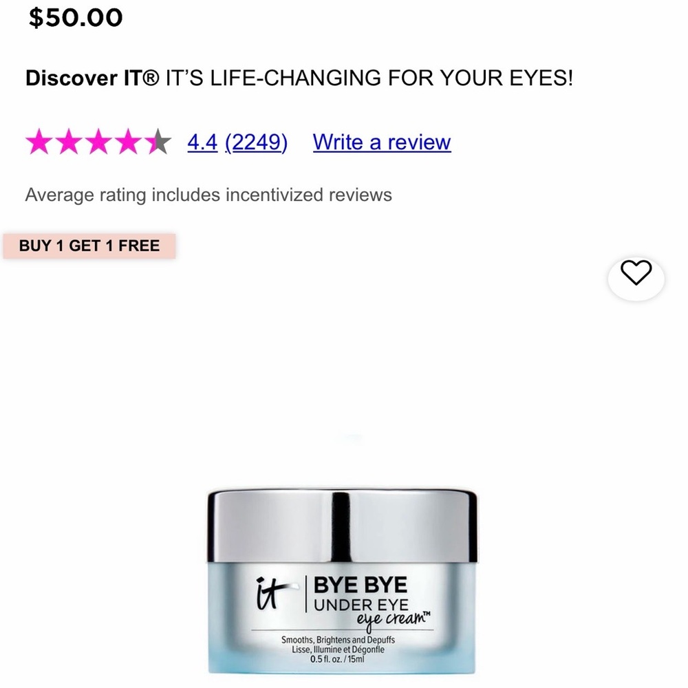IT Cosmetics Bye Bye Under Eye Cream - Picture 2 of 2